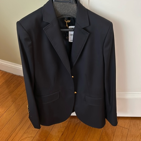 NWT Brooks Brothers Loro Piana classic navy merino wool blazer Size 6. - Picture 1 of 7